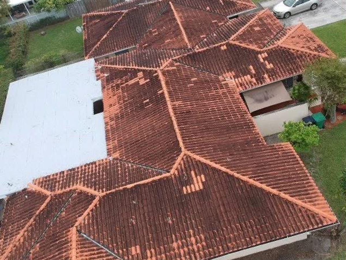 Before: Tile roof restoration